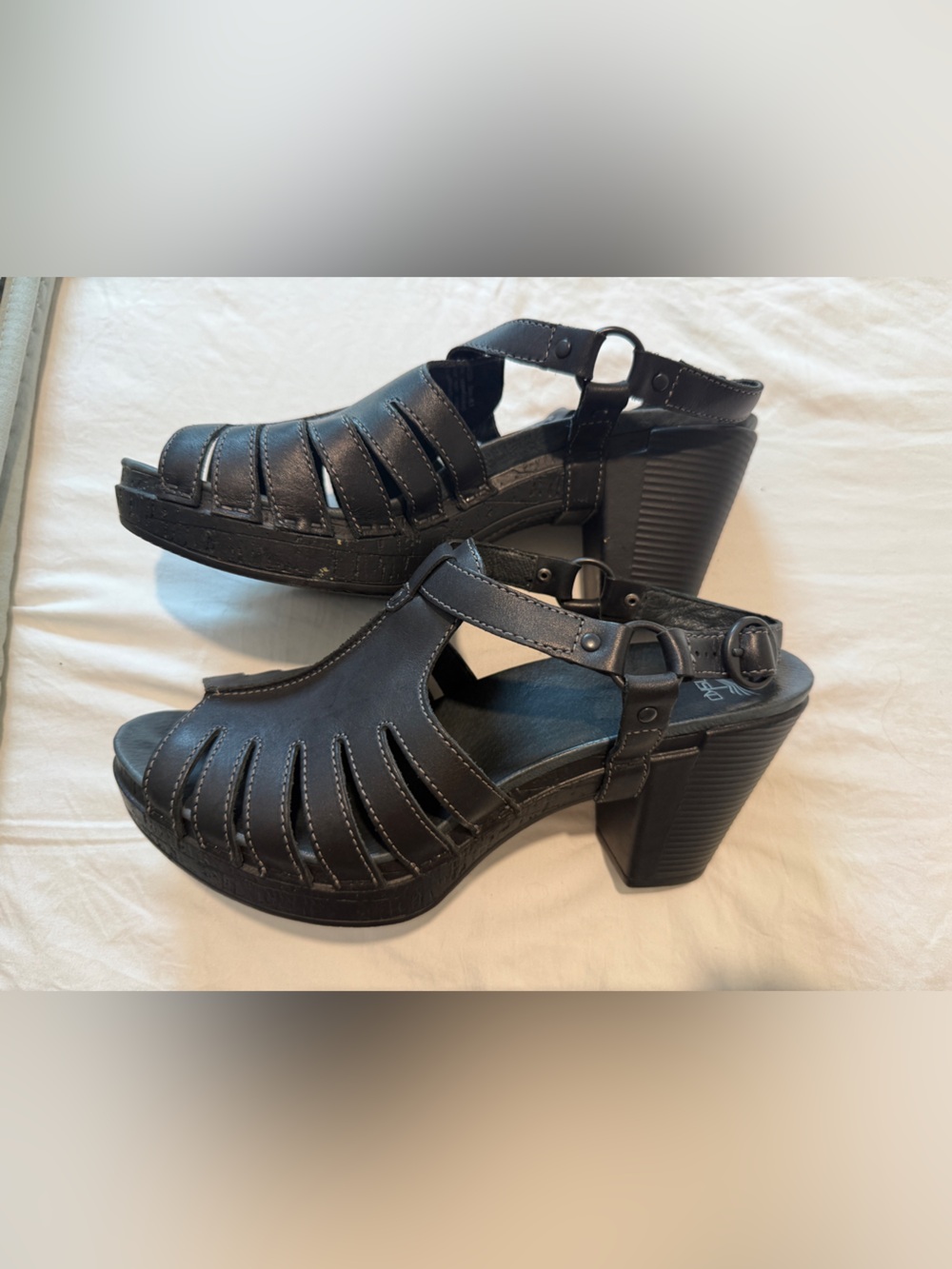 Dansko Black Strappy Women's Heel Sandals
